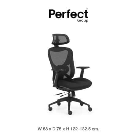 เก้าอี้ทำงานเพื่อสุขภาพ Perfect รุ่น MERCES SERIES  ตัวสูง HR สีดำ_0